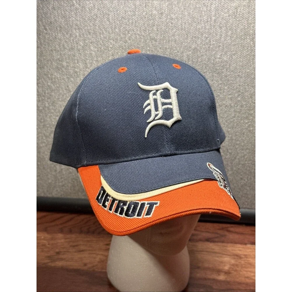 Vintage Detroit Tigers Genuine Merchandise Black Orange Bill Adjustable  Hat Cap